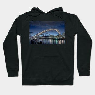 Millennium bridge gateshead at night tilted Hoodie